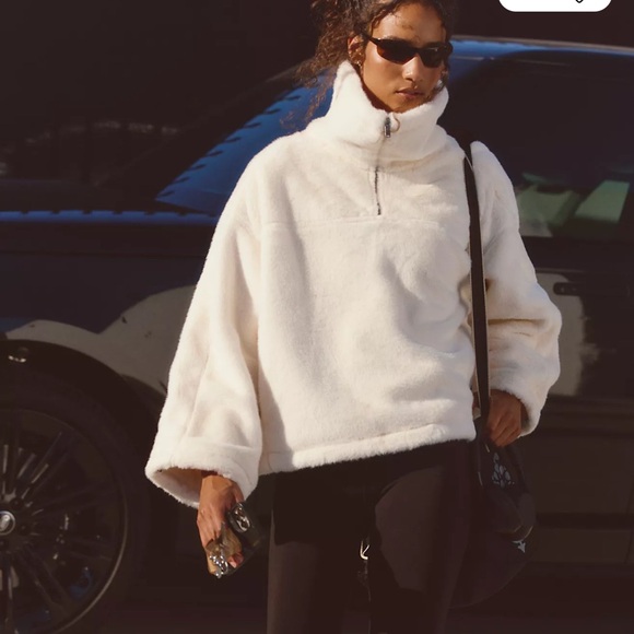 Free People Cream Teddy Jacket - Picture 3 of 9